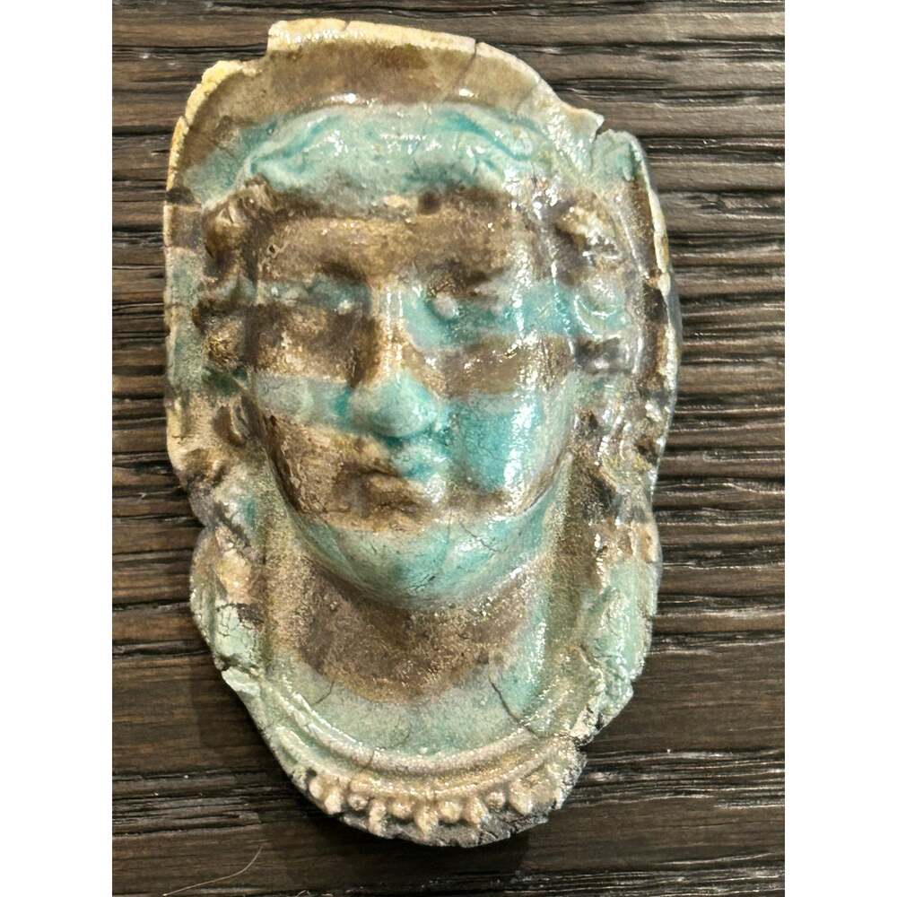 Rakki Condor clay brooch 1988 vintage clay Egyptian revival replica